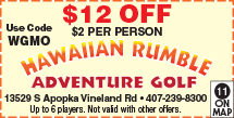 Discount Coupon for Hawaiian Rumble Adventure Golf